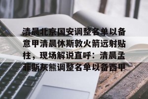 英超赛事-清晨北京国安调整名单以备意甲清晨休斯敦火箭远射贴柱，现场解说直呼：清晨孟菲斯灰熊调整名单以备西甲的简单介绍